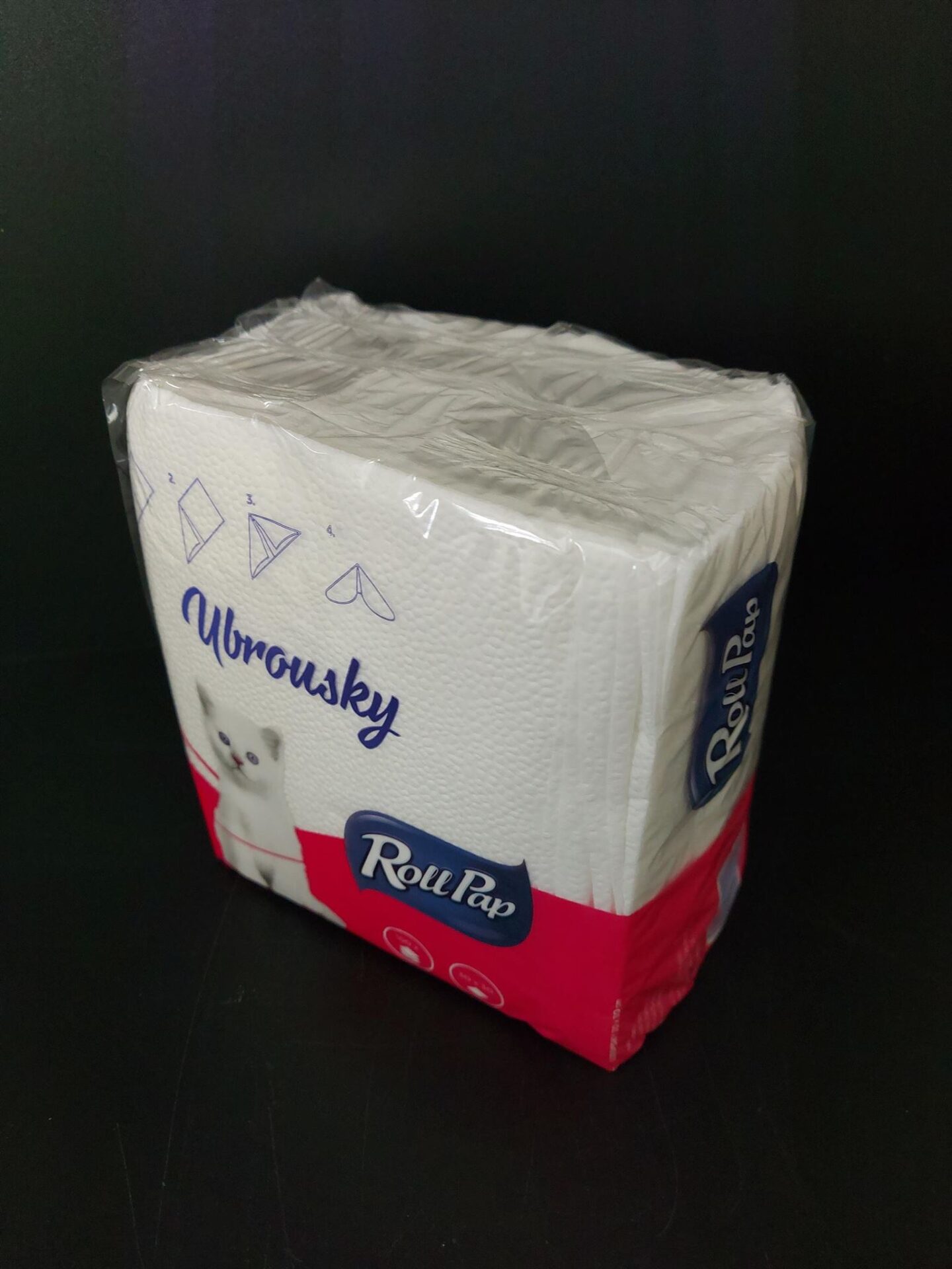 Papírové ubrousky 30x30 cm, bílé, 100% celulóza 1-vrstvé (100 ks)