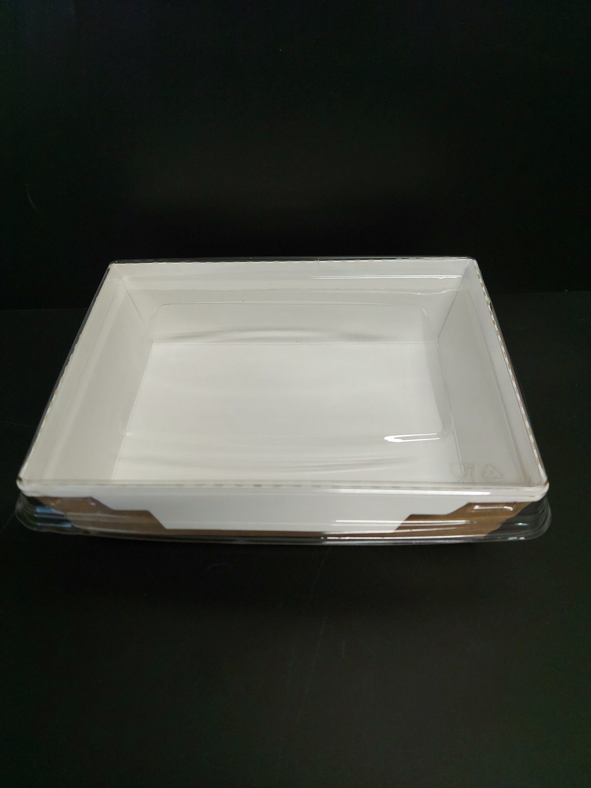 Box na salát Eko KRAFT 900 ml, 150x150x50 mm, vč. transparentního víčka (50 ks)