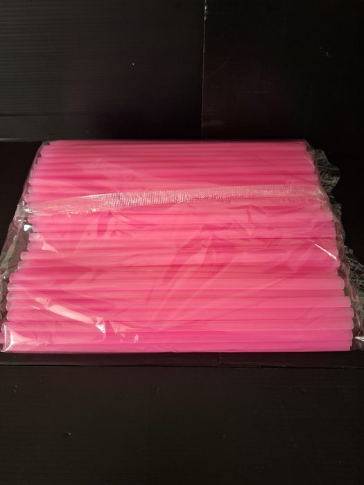 Plastová brčka JUMBO (opakovatelně použitelná) - růžová neon (150 ks) - Obrázek 2