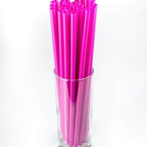 Plastová brčka JUMBO (opakovatelně použitelná) - růžová neon (150 ks)