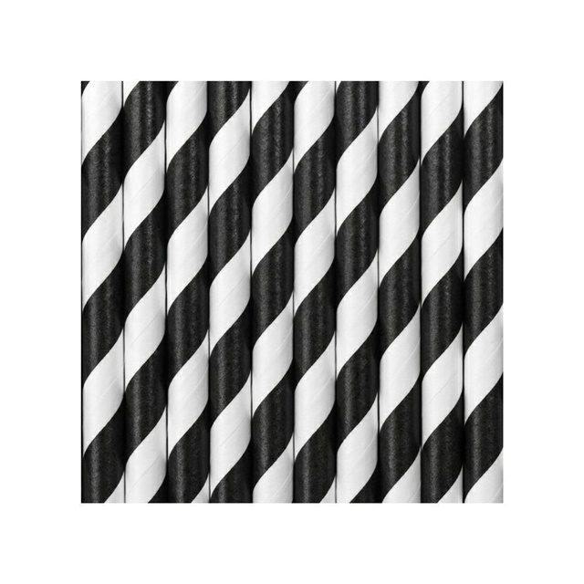 Papírová brčka JUMBO pruhovaná černo-bílá 8/250 mm (100 ks) - Obrázek 2